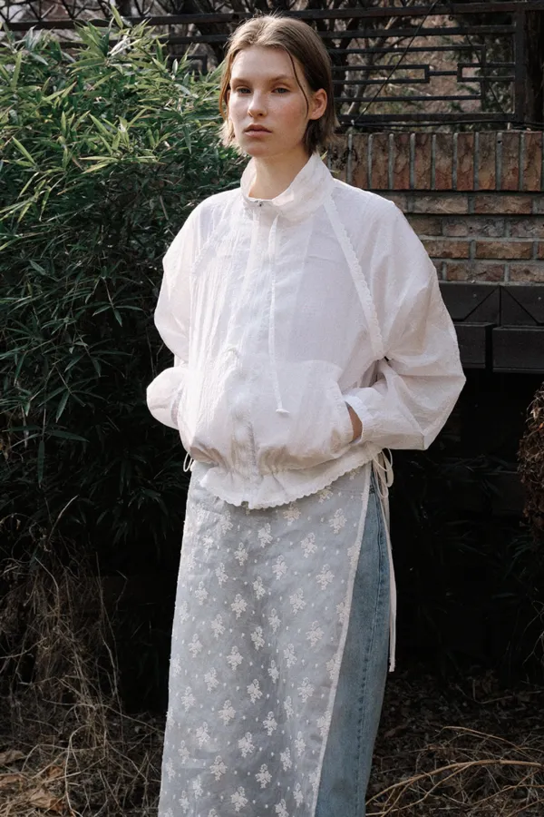 Sheer Lace Tape Jumper (ivory)