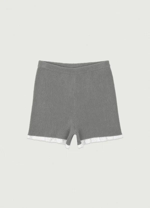 Grove Knit Lace Shorts [gray]