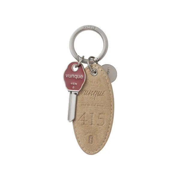 Suede Round Key Charm (스웨이드 라운드 키 참) Soul Beige