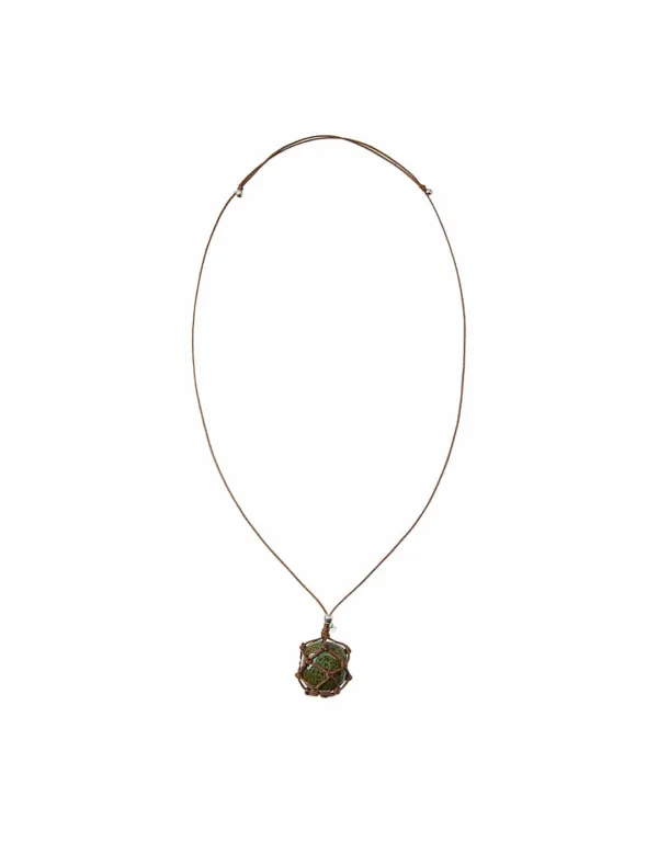 RAW STONE NET NECKLACE [BROWN]