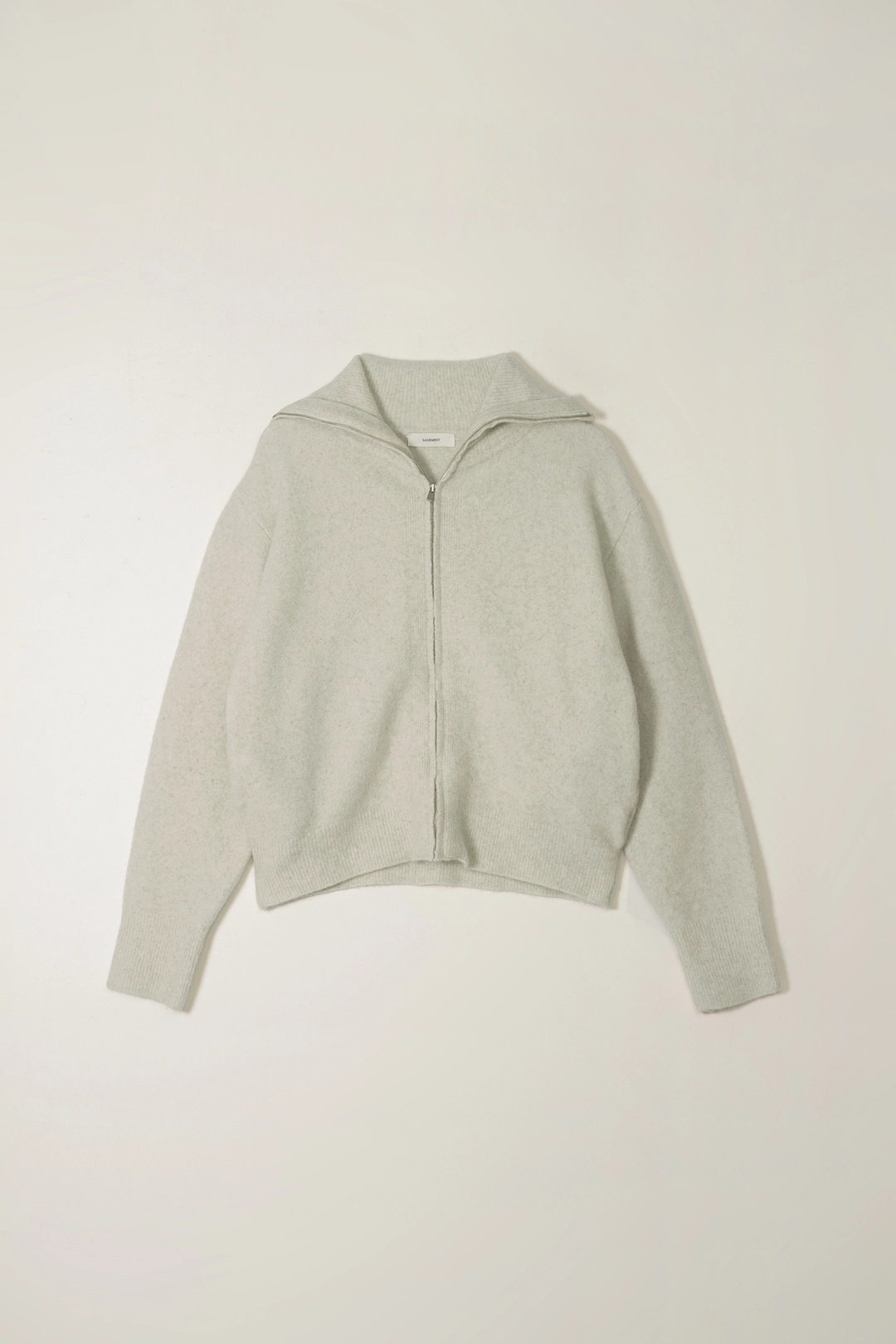 세이지먼트 FOX TURTLE NECK KNIT ZIPUP_OATMEAL 상품 이미지 1