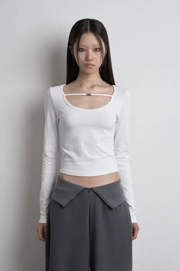TWO-WAY BUCKLE LONG SLEEVE WHITE