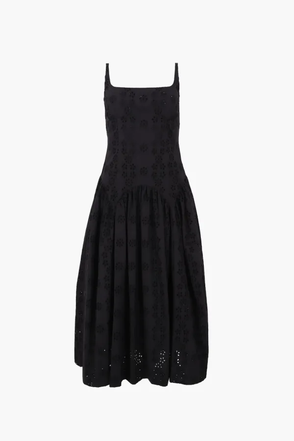 CRICKET DRESS IN BLACK EYELET