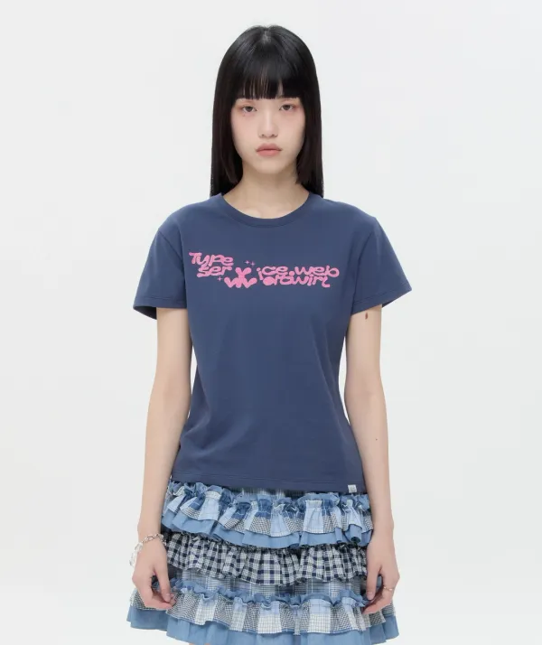 Vivid Twirl Glitter Top [Navy]
