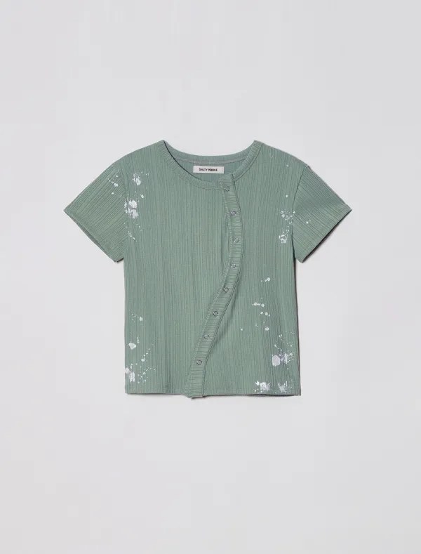PAINTING WAVE SNAP TOP [BLUE GREEN]