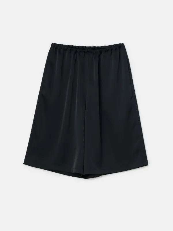 Tulle Satin Bermuda Pants (black)