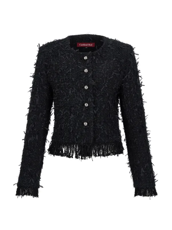 Dark navy Tassel Tweed jacket