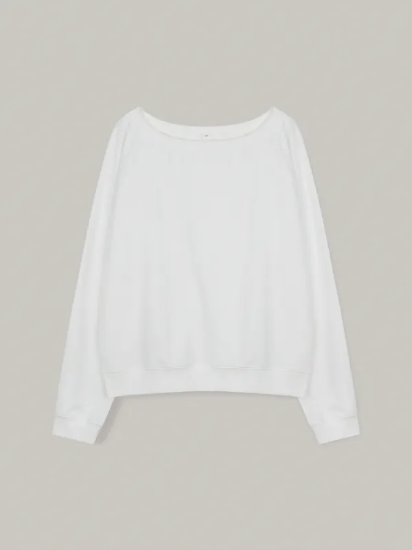 off-shoulder sweatshirt (ivory)