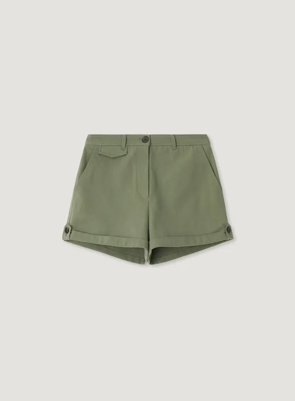 MELBUN TURN UP SHORTS_KHAKI