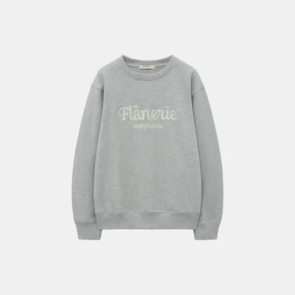 SITP5235 flanerie 자수 맨투맨_S\'est passee(쎄빠쎄)_Melange gray