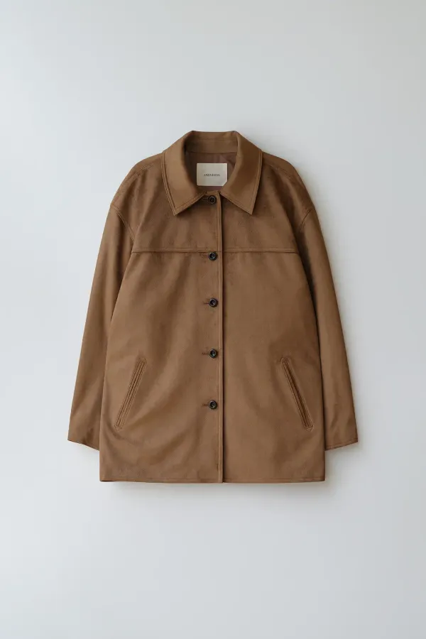 Mila suede half jacket (brown)