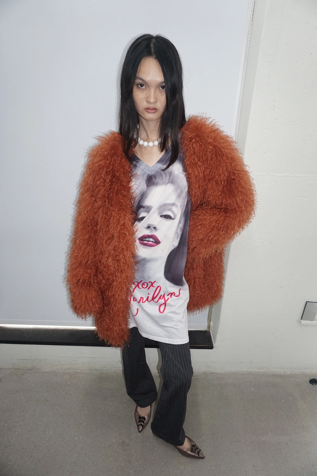 스컬프터 Faux Fur Middle Jacket Burnt Orange 상품 이미지 3