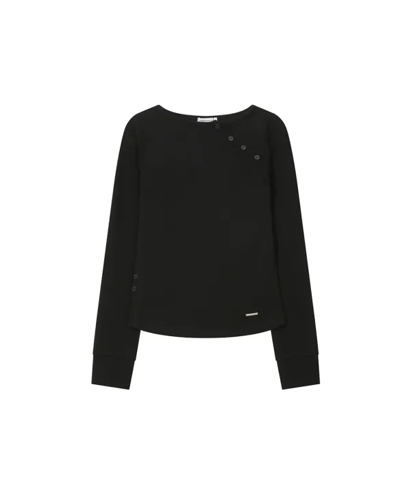 Slash button long sleeves BLACK