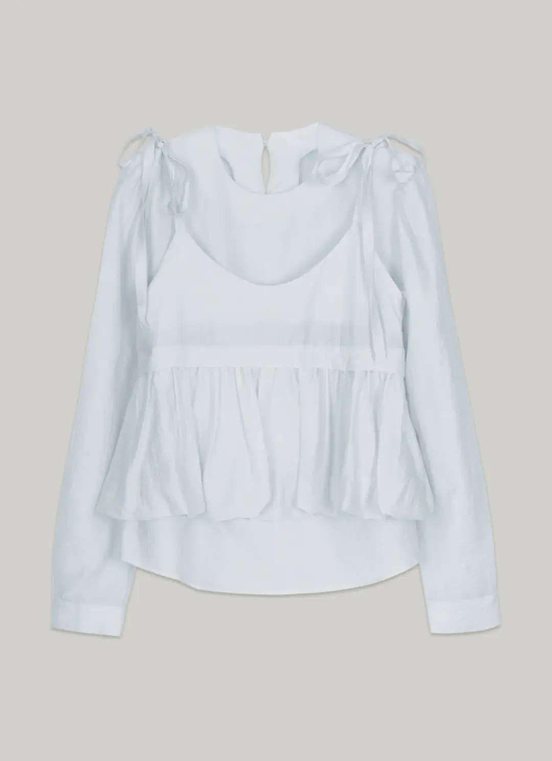 아워코모스 comos 1375 balloon bustier set-up blouse (light blue) 상품 이미지 1