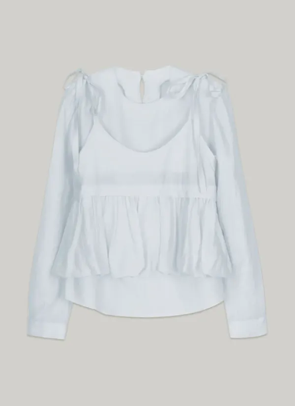 comos 1375 balloon bustier set-up blouse (light blue)