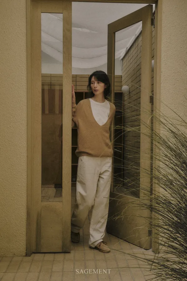 NORTEN PEACH COTTON PANTS_ECRU