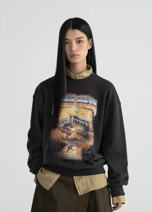 OMBRA ROSSA GRAPHIC SWEATSHIRT - CHARCOAL