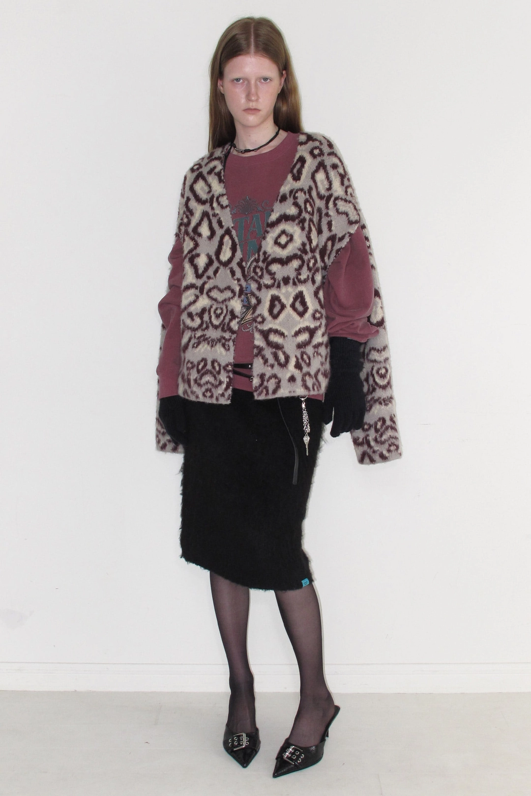 인스턴트펑크 LEOPARD KNIT CARDIGAN - MULTI 상품 이미지 2