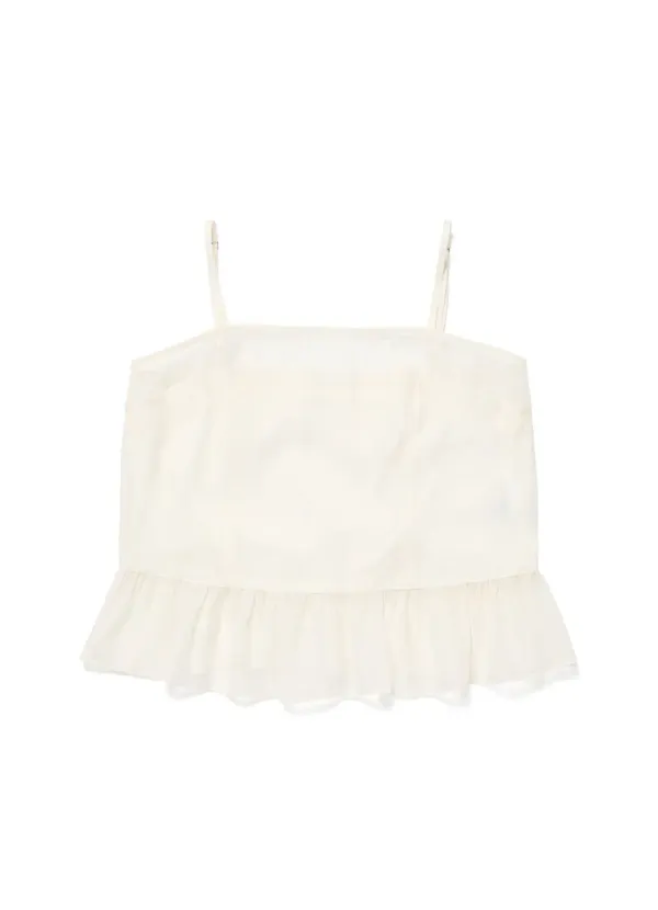 Eurielle See-Through Top, ivory