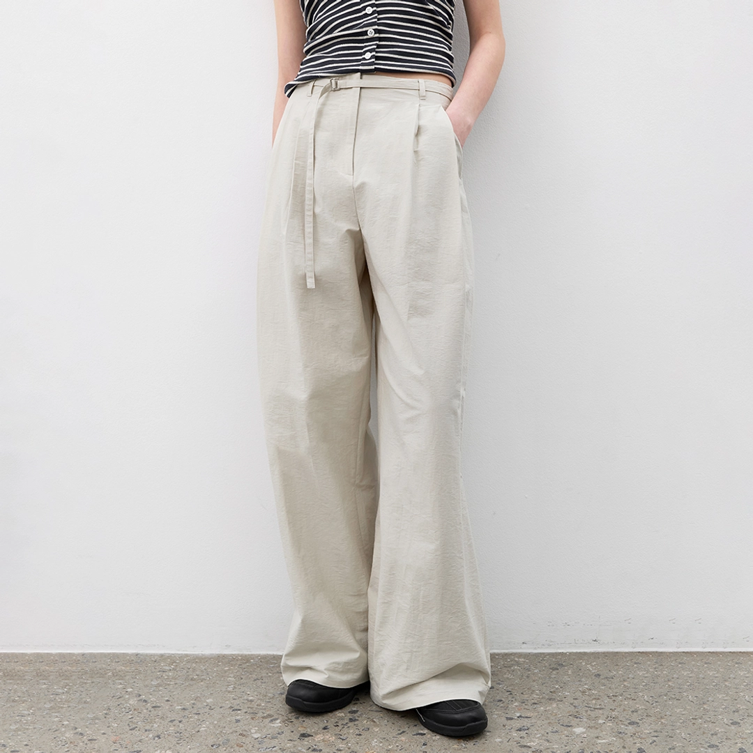 아뜰리에 나인 (PT-5776)BELTED TWO TUCK WIDE SUMMER PANTS S 상품 이미지 1