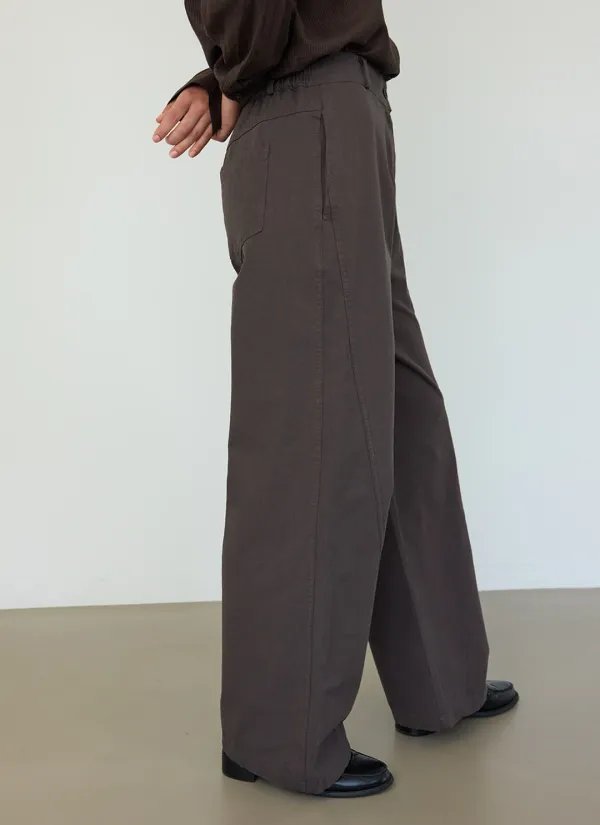 Moss Pocket Detail Pants (Brown)