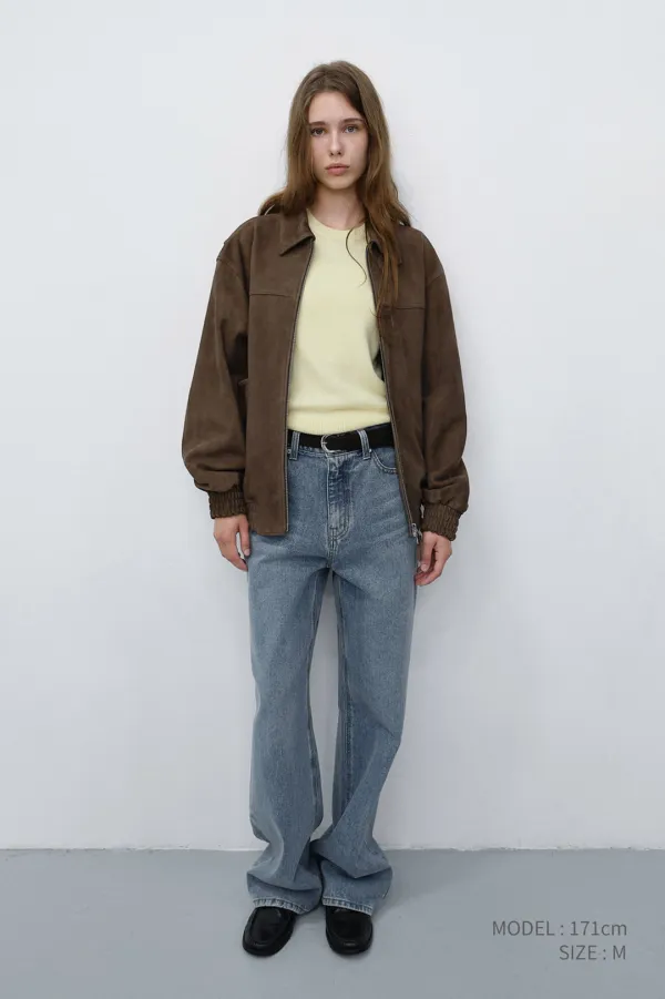 UNISEX REFINED SUEDE BLOUSON TAUPE SUEDE_UDJU6C101K1
