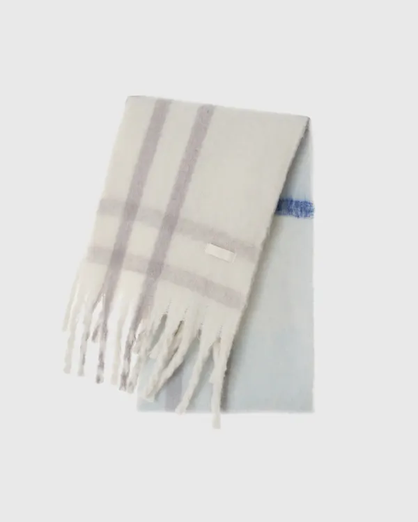 Bos big check soft long wide muffler - 2color