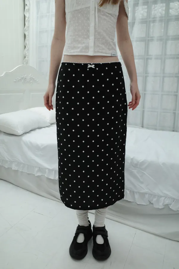 POLKA DOT LONG SK (BK)