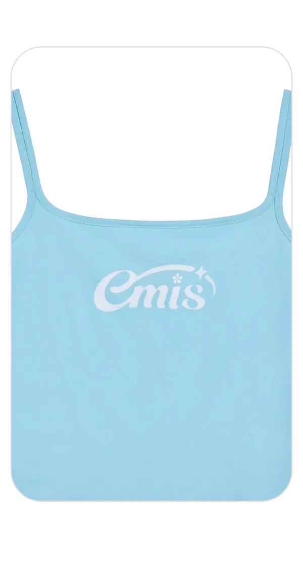 (W) HALO LOGO DOUBLE SLEEVELESS TOP-SKY BLUE