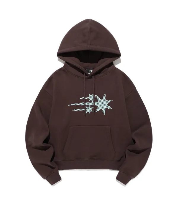 mosaic 3star crop hoodie[brown]