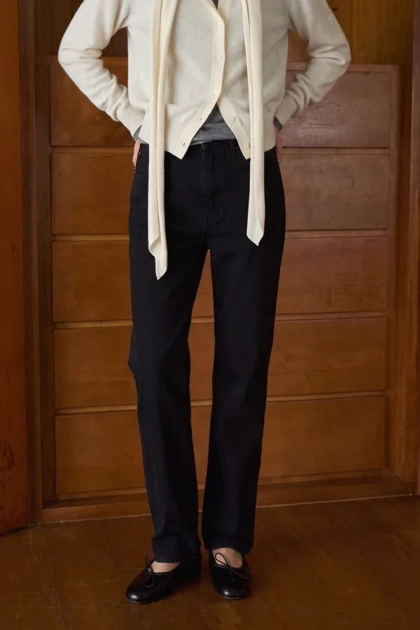 [2차 리오더][기장선택]Slim Straight Denim[LMBFAUDN032]-Black