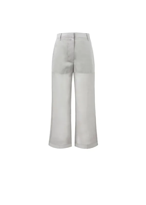 sheer straight fit pants, grey