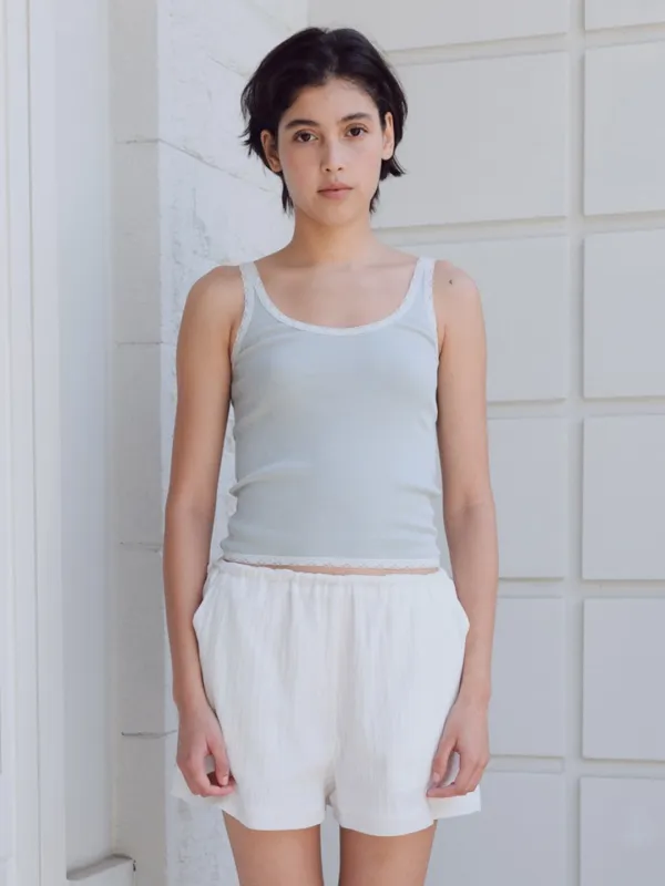 U-neck lace sleeveless_mint green