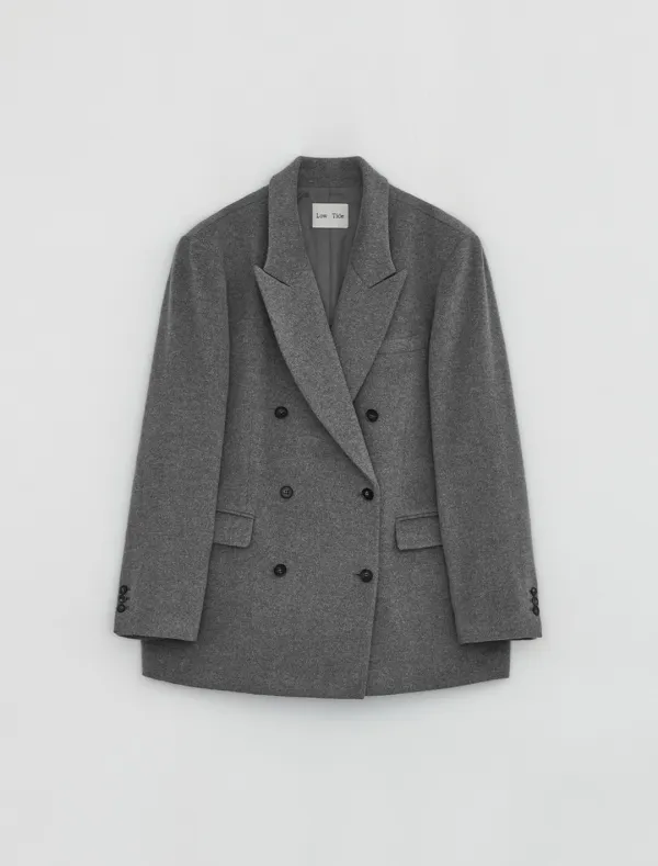 [1st REORDER] DOUBLE BREASTED WOOL BLAZER [GREY]