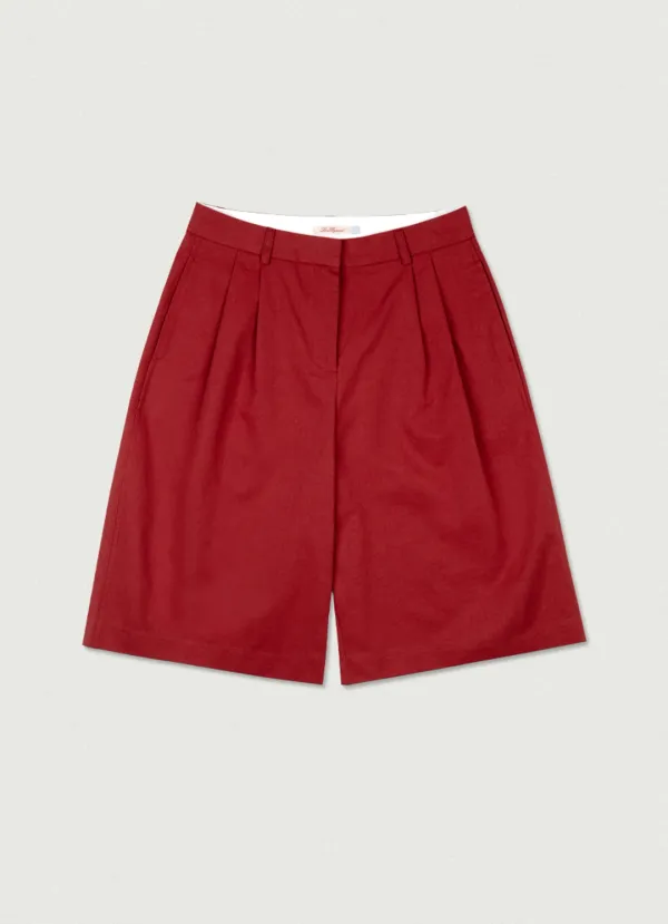 Rough Cotton Bermuda Pants [red]