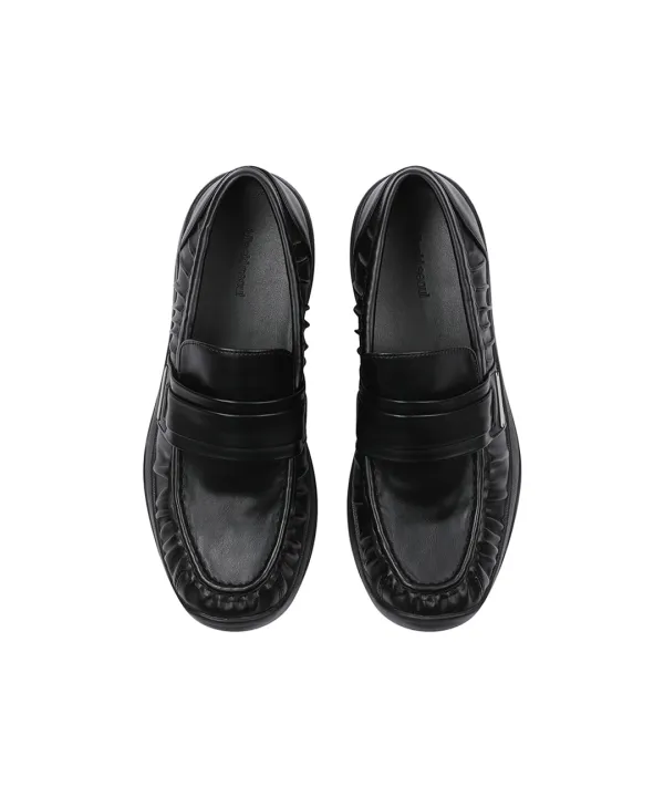 Shirring leather loafer BLACK - 미세키서울