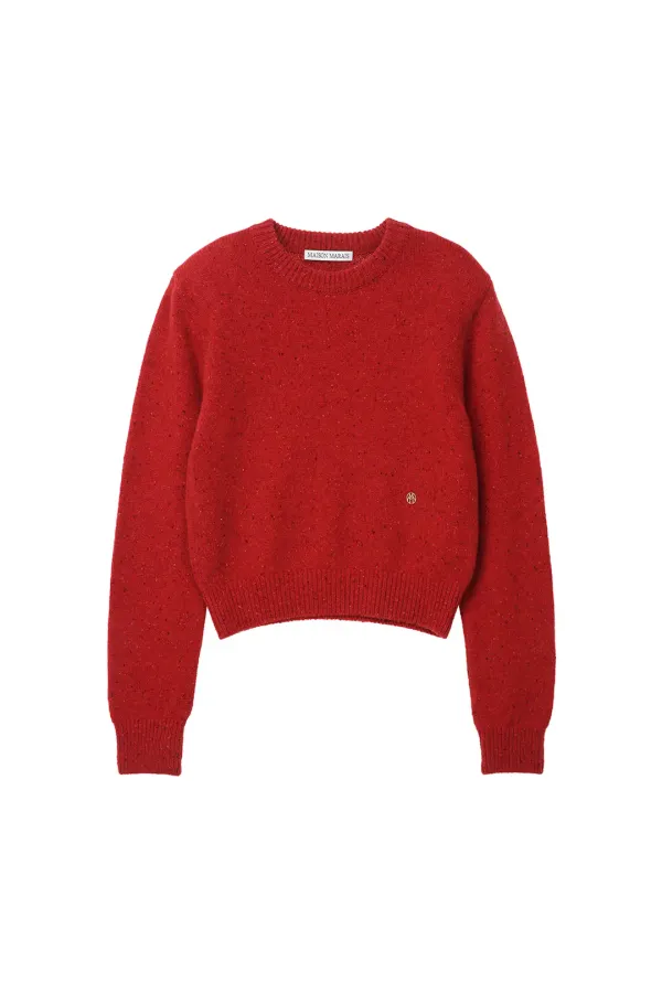 Padded Shoulder Pullover, Red