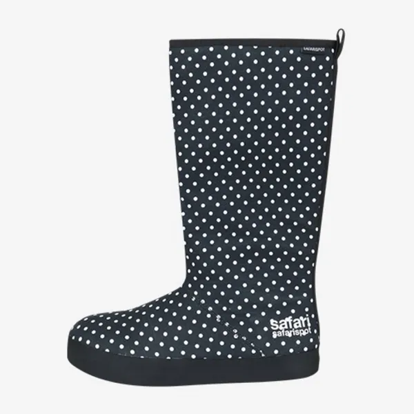Basic Safari Dots Rain Boot (Black)