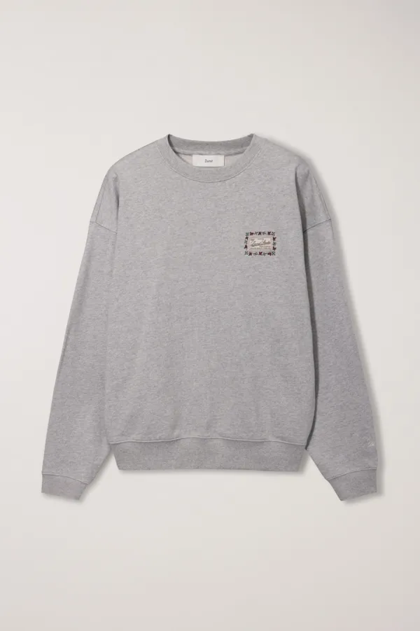 UNISEX LABEL NEEDLEWORK SWEATSHIRT MELANGE GREY_UDTS5C106G2