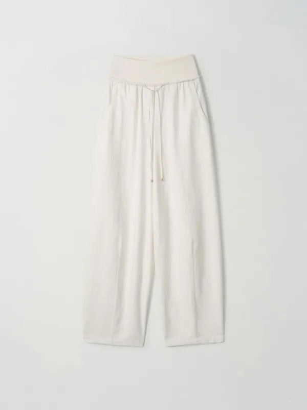 [1st] folded banding pants (white)