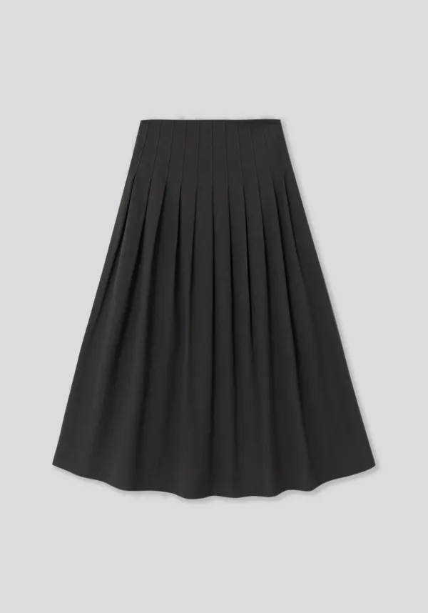Della Wool Pleats Skirt