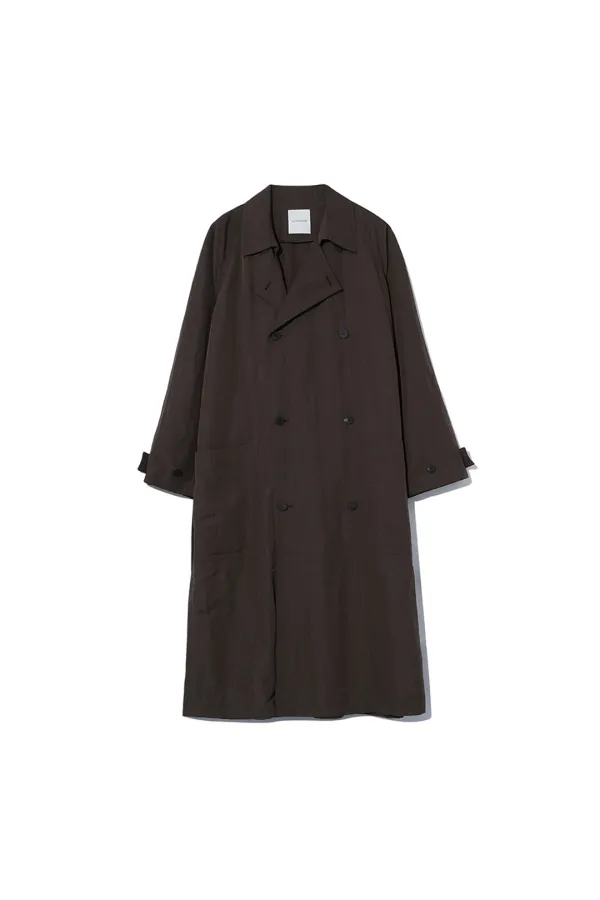 CRISP RAGLAN TRENCH COAT [BROWN]