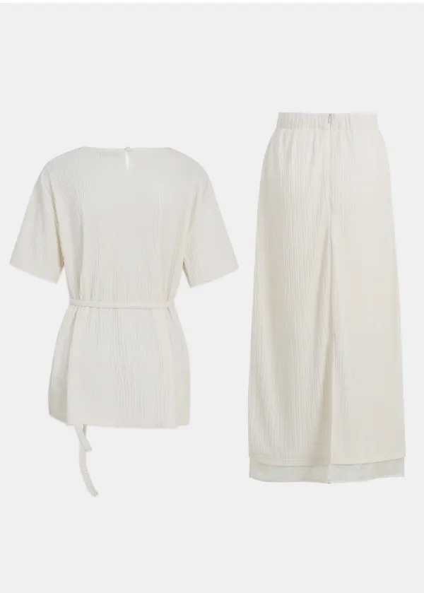  [44-120]  Lilo Wrinkle Tee-Skirt Setup  릴로 링클 티-스커트 셋업  (여름-봄-클래식룩-데일리룩-티셔츠셋업-스커트셋업-스트랩-3피스-2피스-세트-다이마루-링클--여름하객룩-빅사이즈-자체제작) 