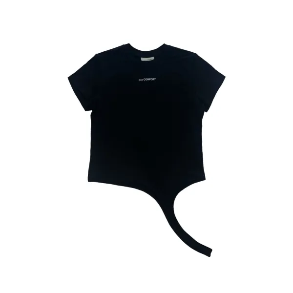 24-003 ROUNDED HEM T-SHIRT (BLACK)
