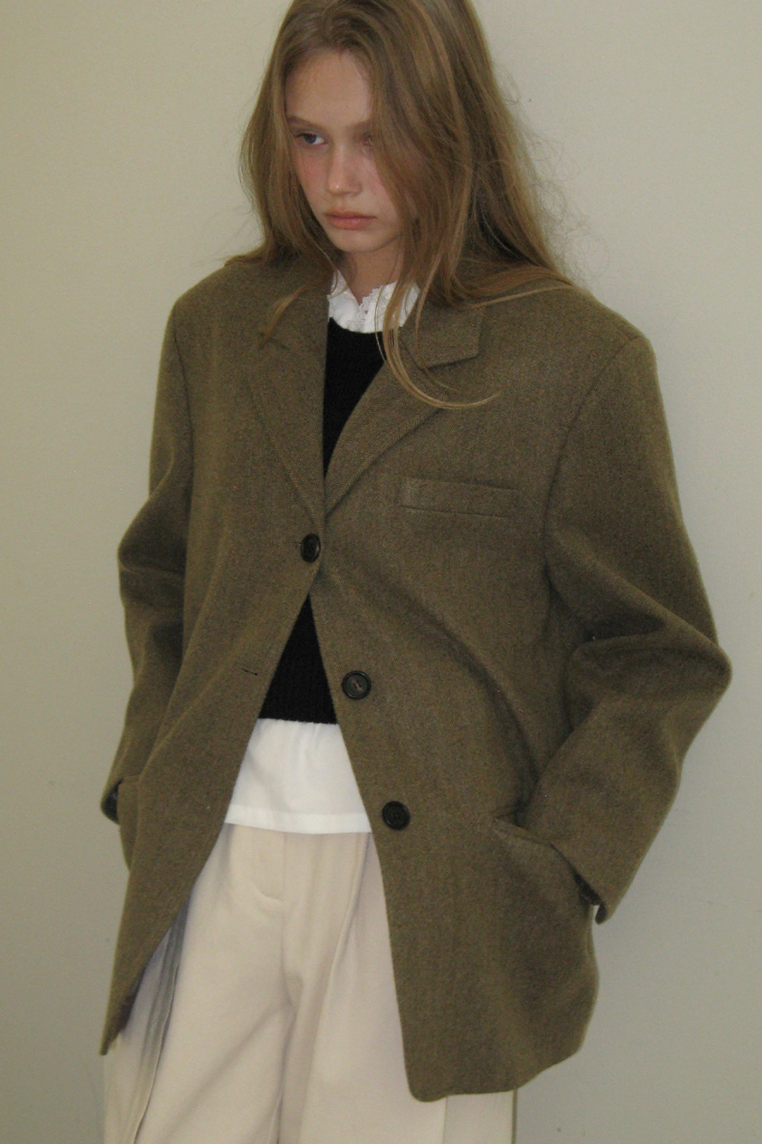 위드아웃썸머 Mago herringbone jacket_beige 상품 이미지 2