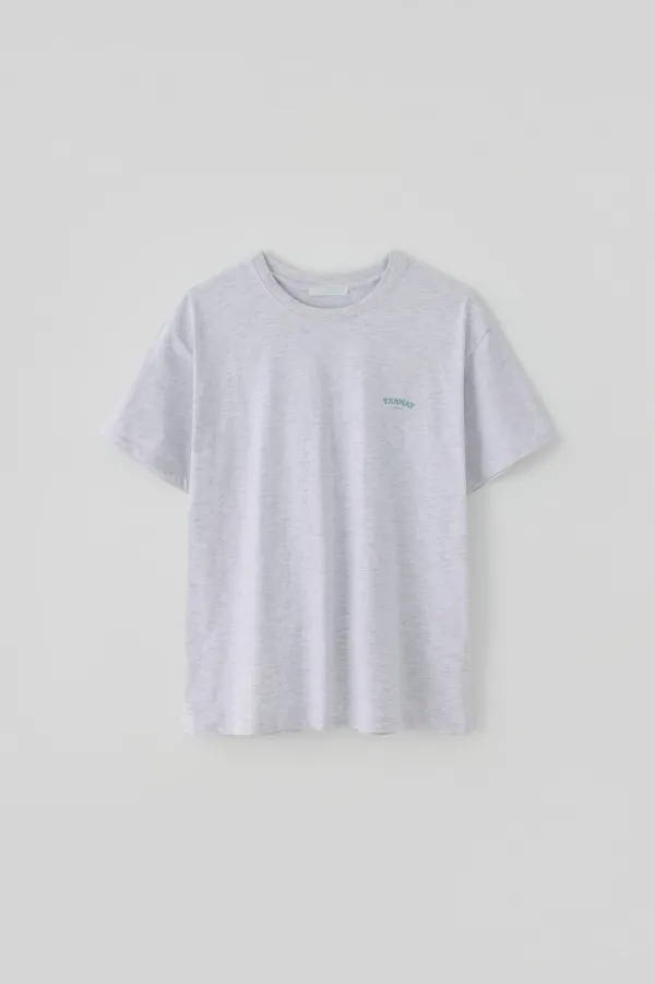 T/T Overfit logo half t-shirt (melange white)