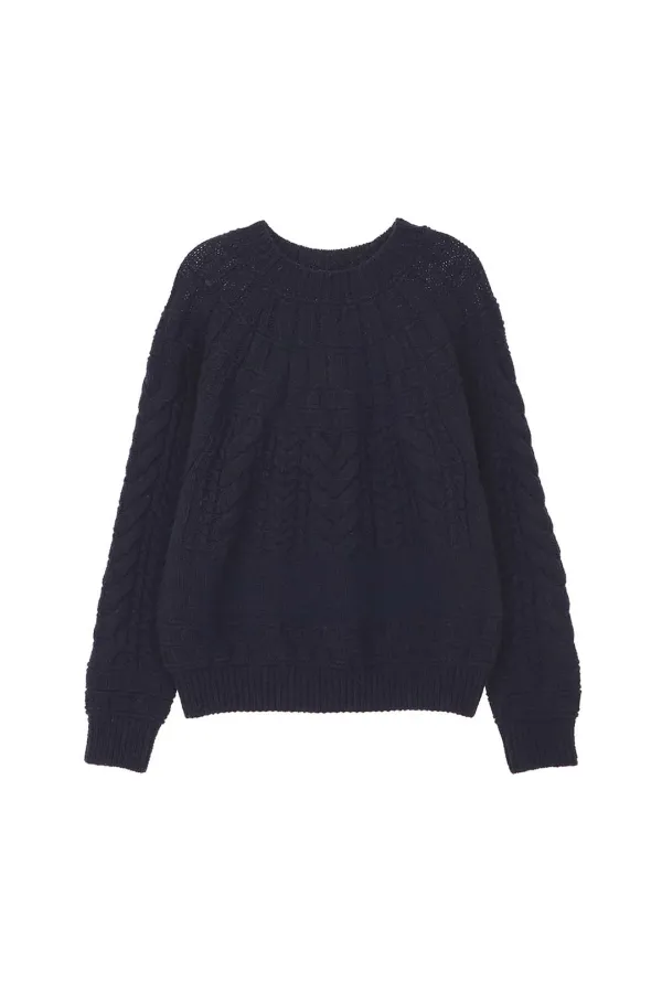 Cloud Cable Pullover, Navy