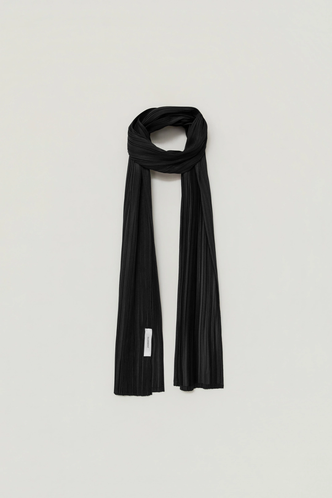 세이지먼트 LYRA LINE PLEATED SCARF_BLACK 상품 이미지 1