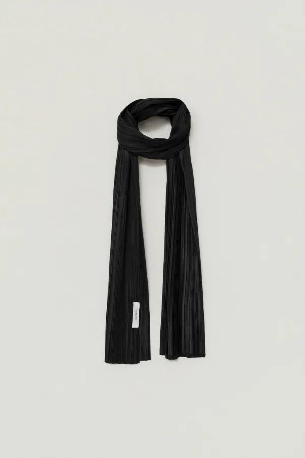 LYRA LINE PLEATED SCARF_BLACK