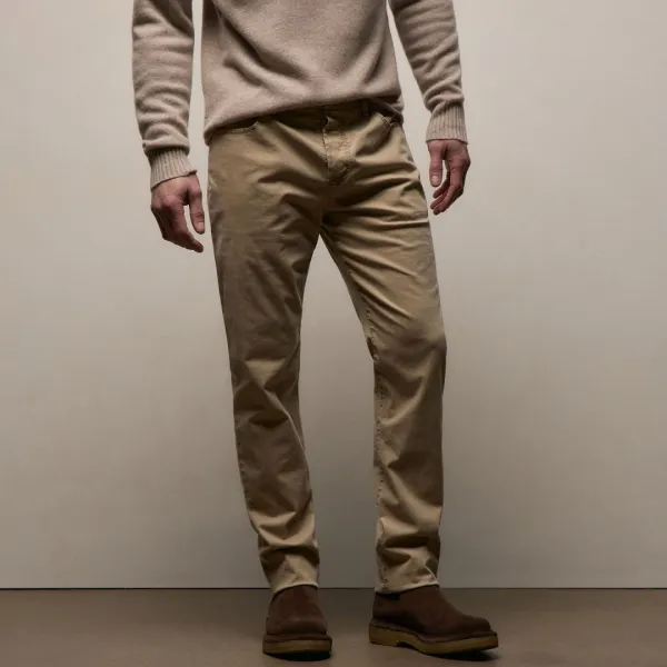 Brushed Twill 5 Pocket Pant - Light Khaki Pigment